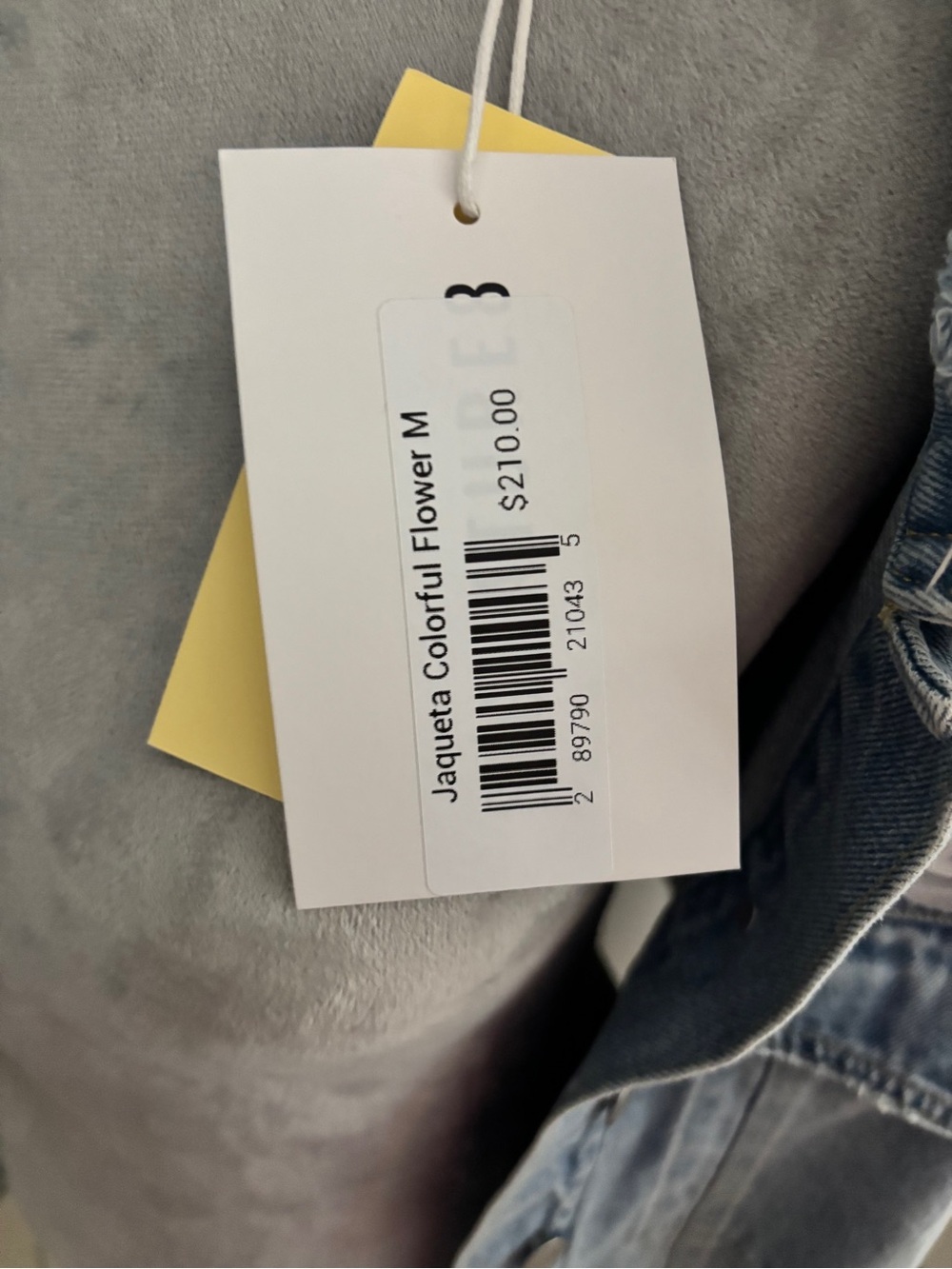 Signature 8 Multi-Color 3D Floral Appliqué Cropped Denim Jacket - Picture 10 of 11